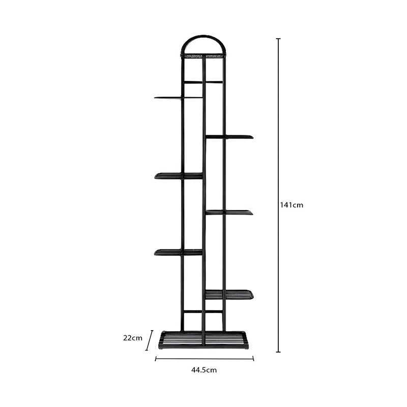 SOGA 2-Pack 8-Tier 9-Pot Black Metal Plant Stand Flowerpot Display Shelf Rack