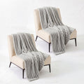 SOGA 2X 230x200cm Silver Flannel Polyester Throw Blanket