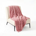 SOGA 230x200cm Pink Flannel Polyester Throw Blanket