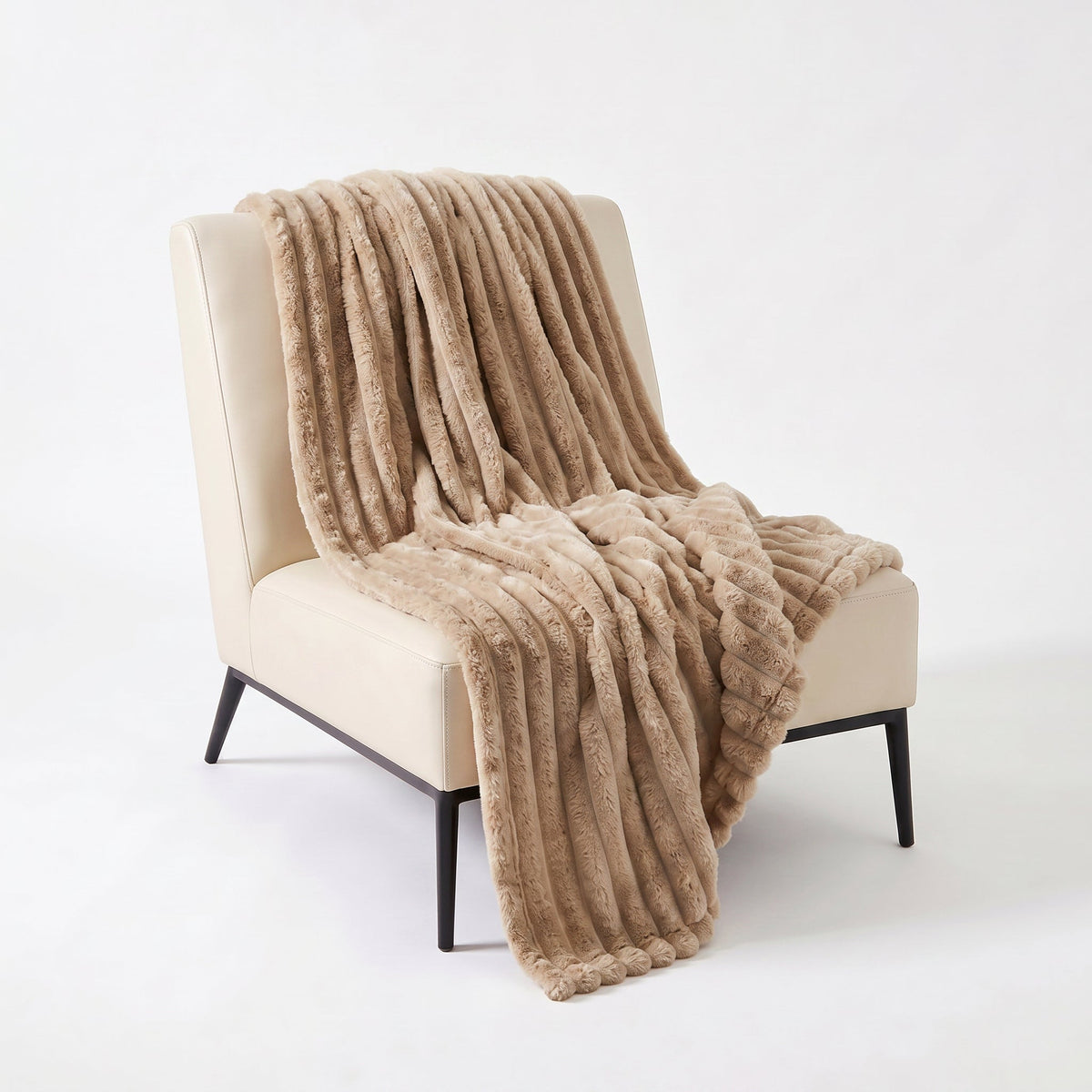 SOGA 230x200cm Light Coffee Flannel Polyester Throw Blanket