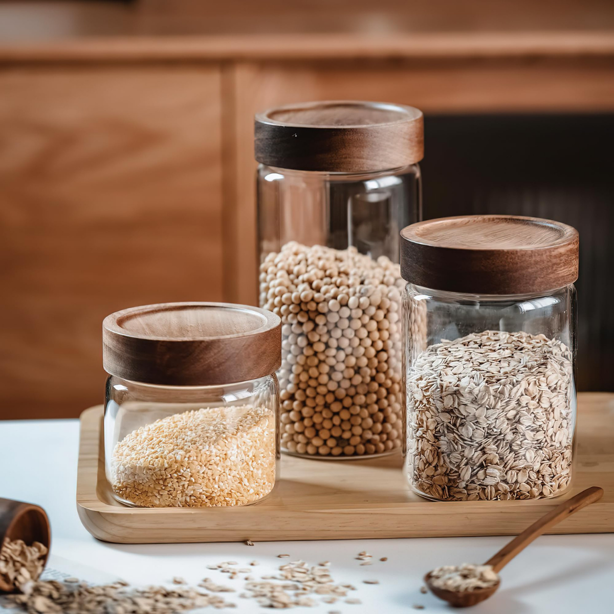 Acacia Screw On Spice Glass Jar - 250ml