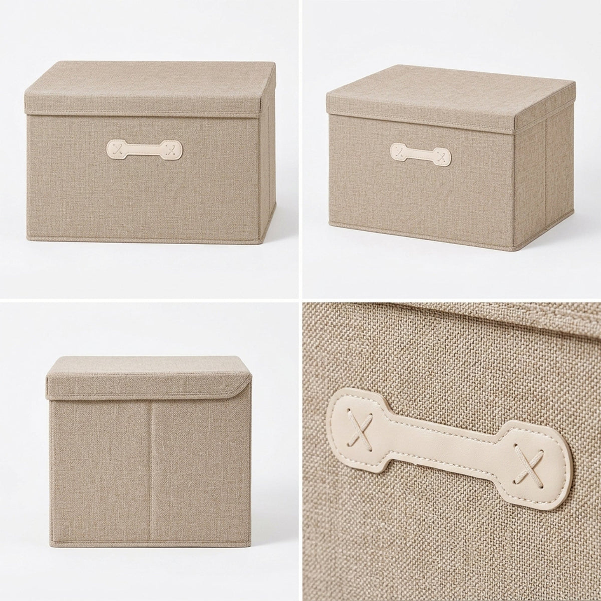 SOGA (35x28x18cm) Khaki 18L Fabric Storage Box Organizer