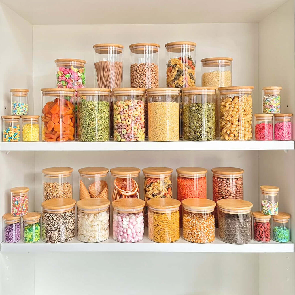 Round Glass Jar with Bamboo Lid - 700ml