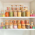 Round Glass Jar with Bamboo Lid - 840ml