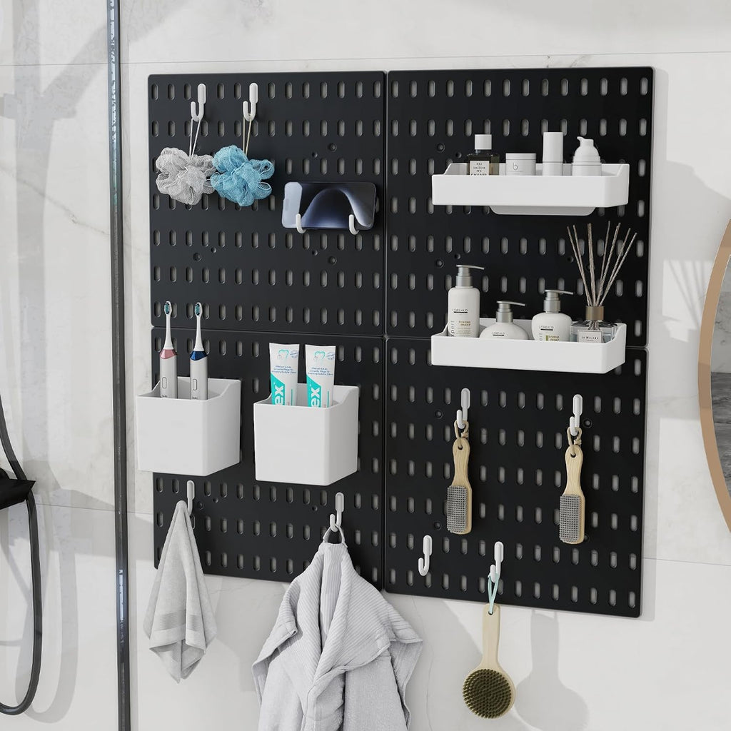 Modular Pegboard Wall Organiser Kit with Accessories for Home Office