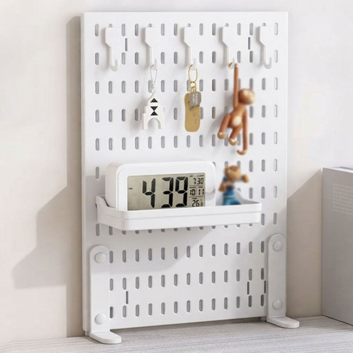 Desk Pegboard Organiser Kit with Hooks - Tray & Mount for Home Office