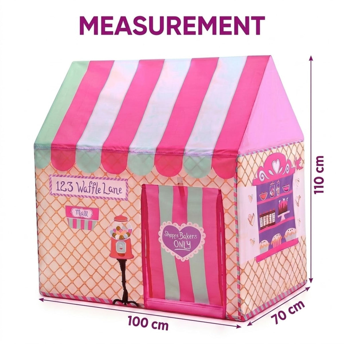 Kids Ice Cream Bakery Play Tent Pink Pop Up Playhouse