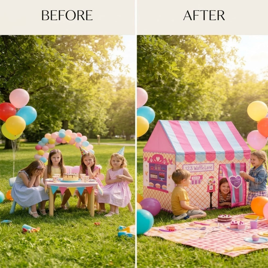 Kids Ice Cream Bakery Play Tent Pink Pop Up Playhouse