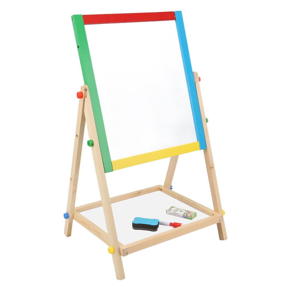 2-in-1 Kids Art Easel with Chalkboard and Whiteboard