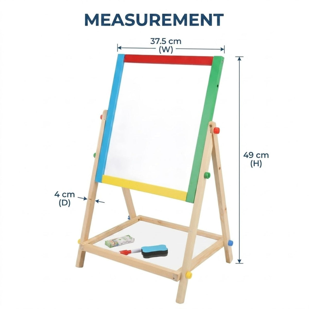 2-in-1 Kids Art Easel with Chalkboard and Whiteboard