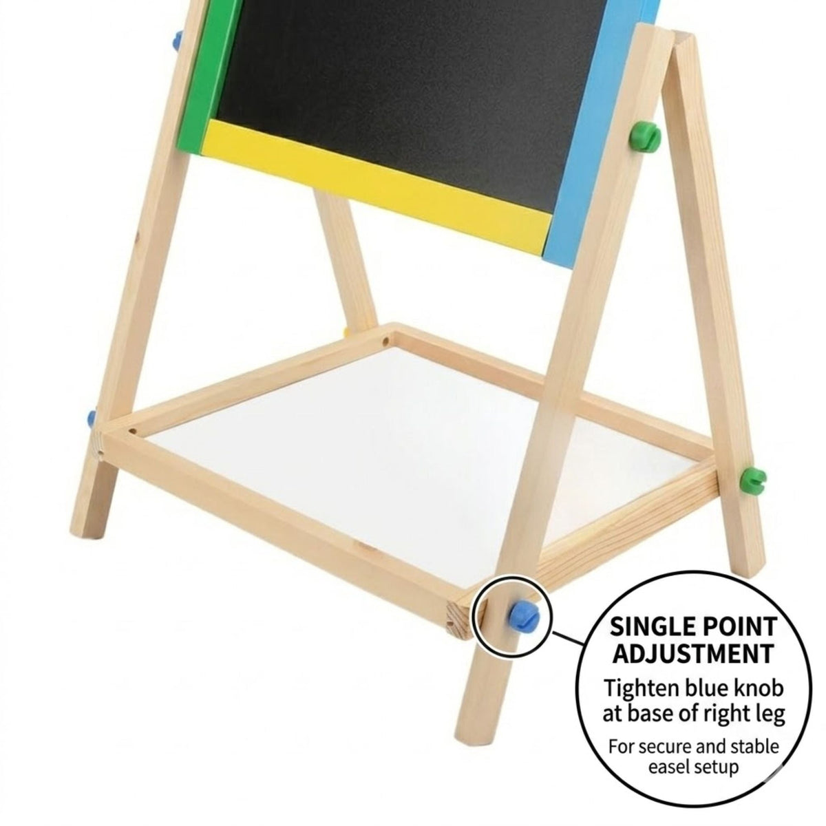 2-in-1 Kids Art Easel with Chalkboard and Whiteboard