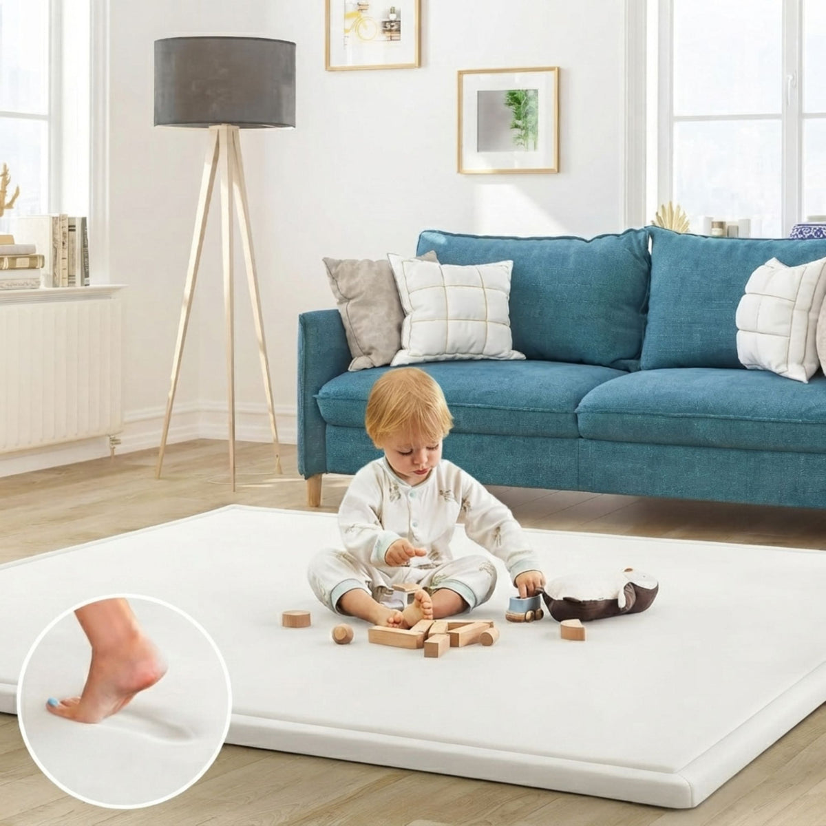 Baby Play Mat Thick Foam Crawling Mat for Infants - 300x200cm - White