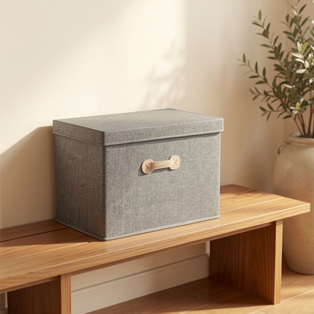 SOGA (46x36x28cm) Grey 45L Fabric Storage Box Organizer