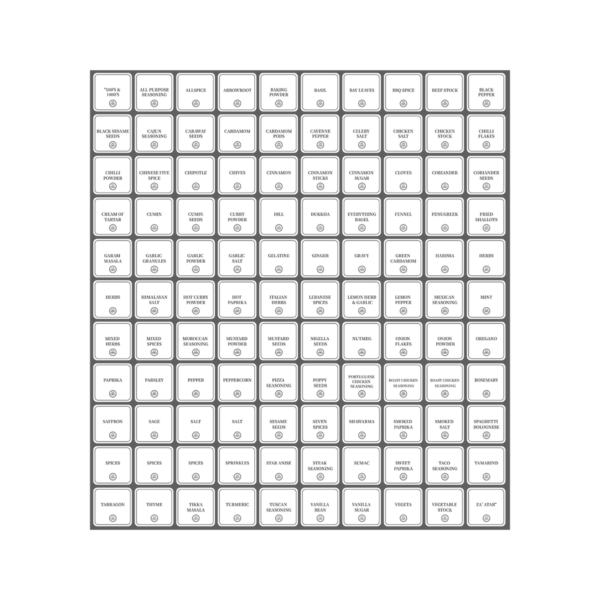 Square Herb & Spice Labels – Pack of 110
