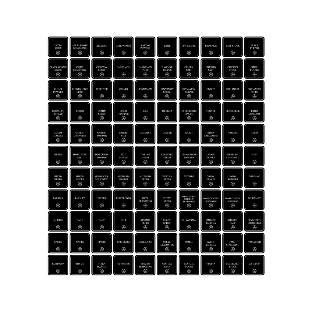 Square Herb & Spice Labels – Pack of 110