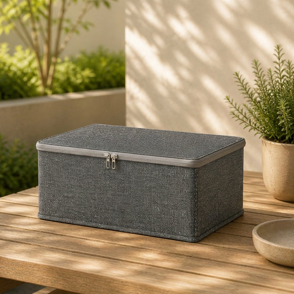 SOGA (30x20x13cm) Grey Fabric Storage Box Home Organizer (Small)