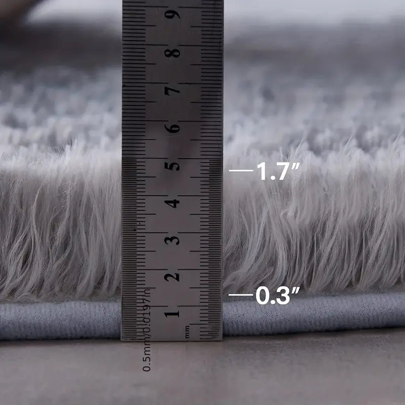 Cozy Gray Fluffy Round Rug - 120x120cm | Ultra Soft Shaggy Area Rug