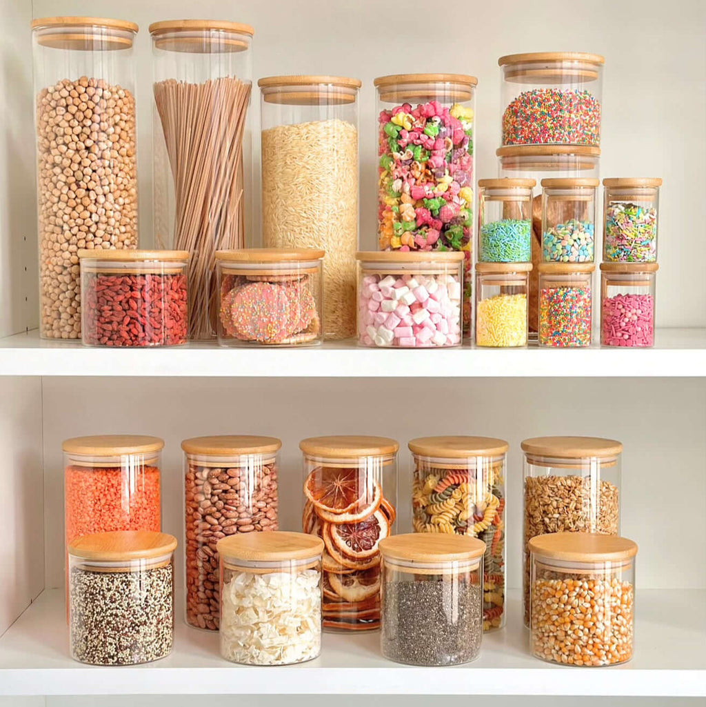 Round Glass Jar with Bamboo Lid - 700ml