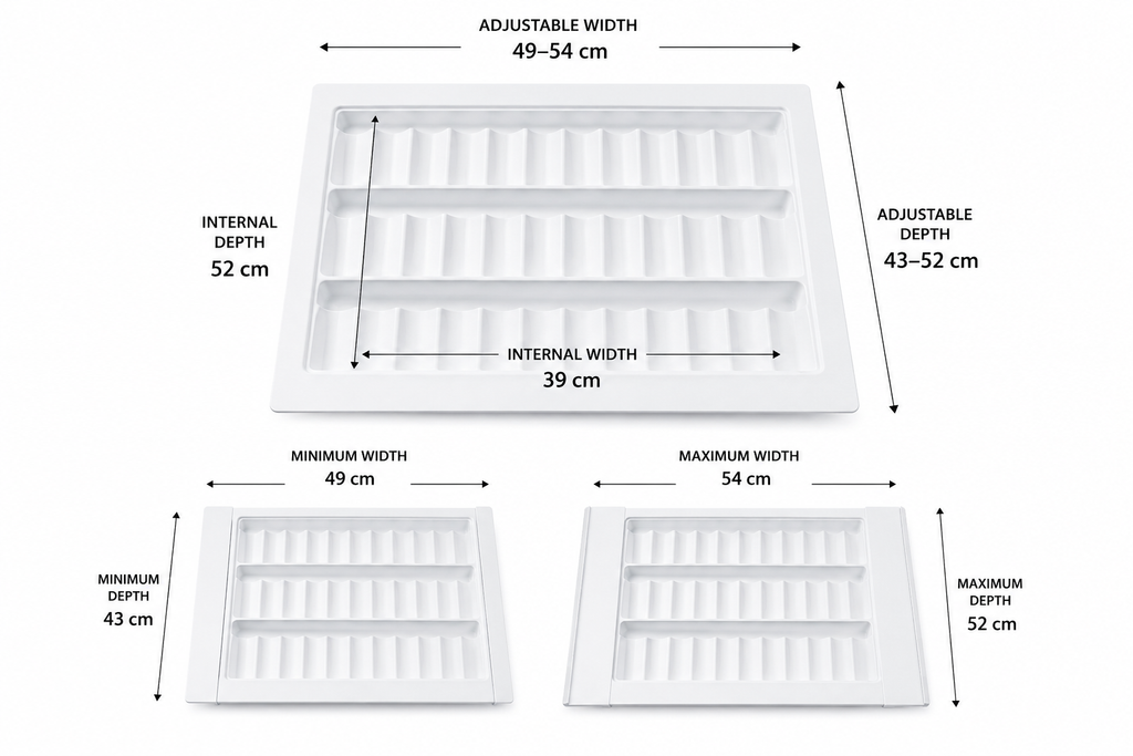 Adjustable Spice Tray – Expanding 490–540W Kitchen Insert