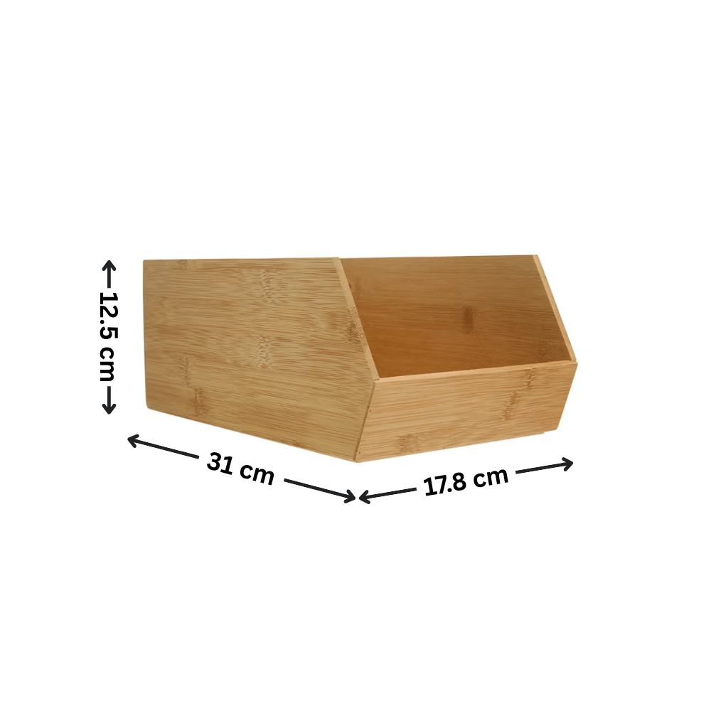 Bamboo Stackable Basket – Space-Saving Kitchen Organisation