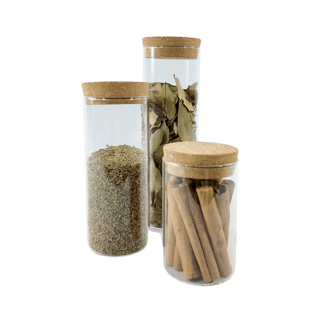 Glass Storage Jars with Cork Lid – 410ml