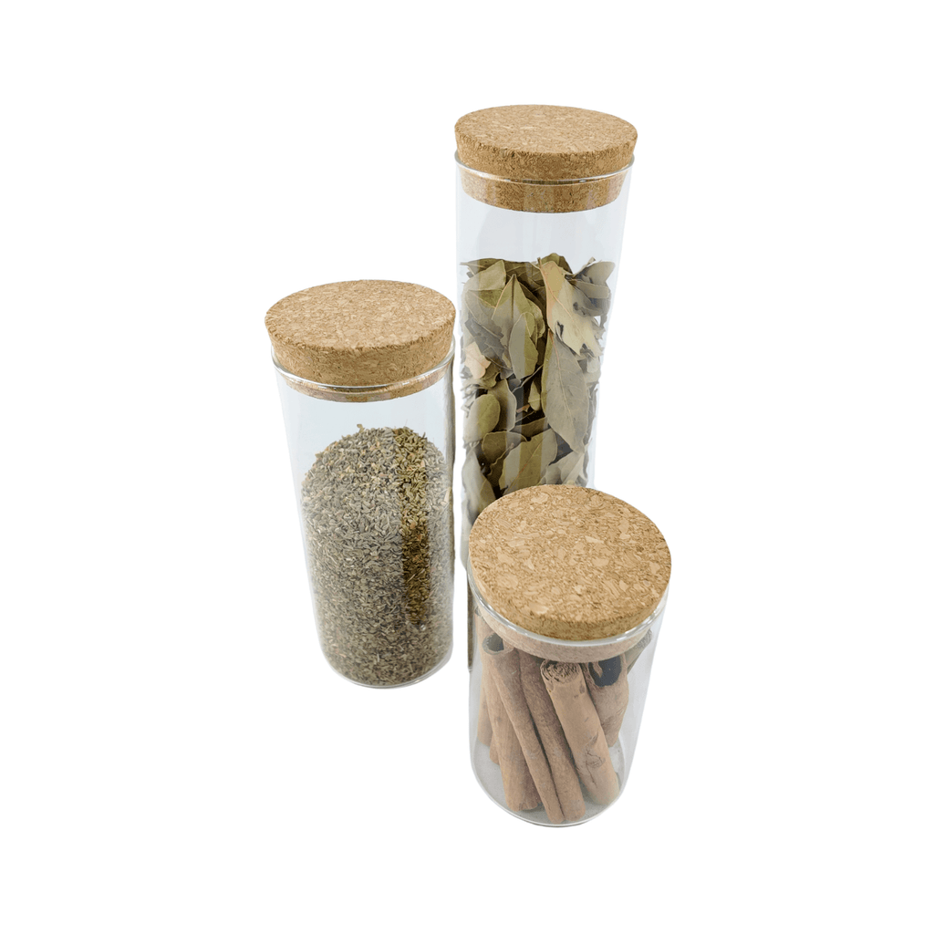 Glass Storage Jars with Cork Lid – 410ml