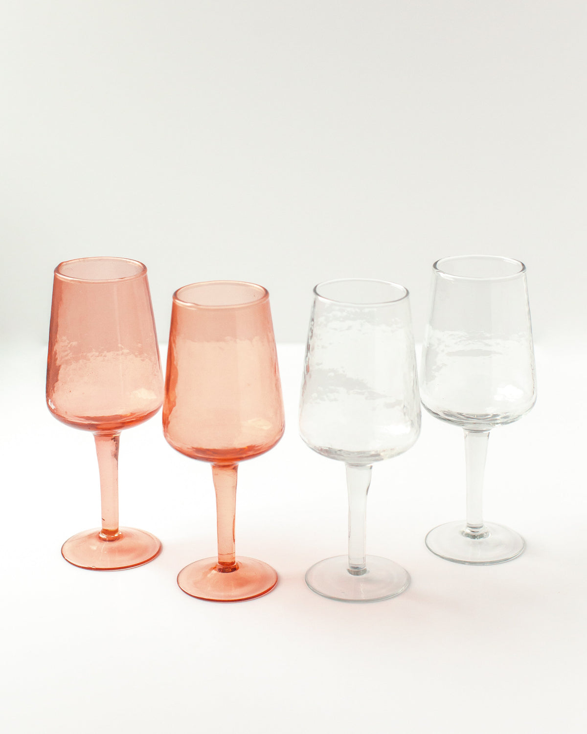 Handblown Hammered Wine Glasses | Set of 2