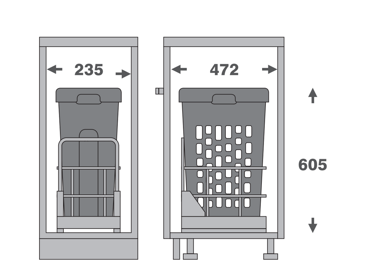 Hamper Laundry  Pull-Out – 300mm (35L)