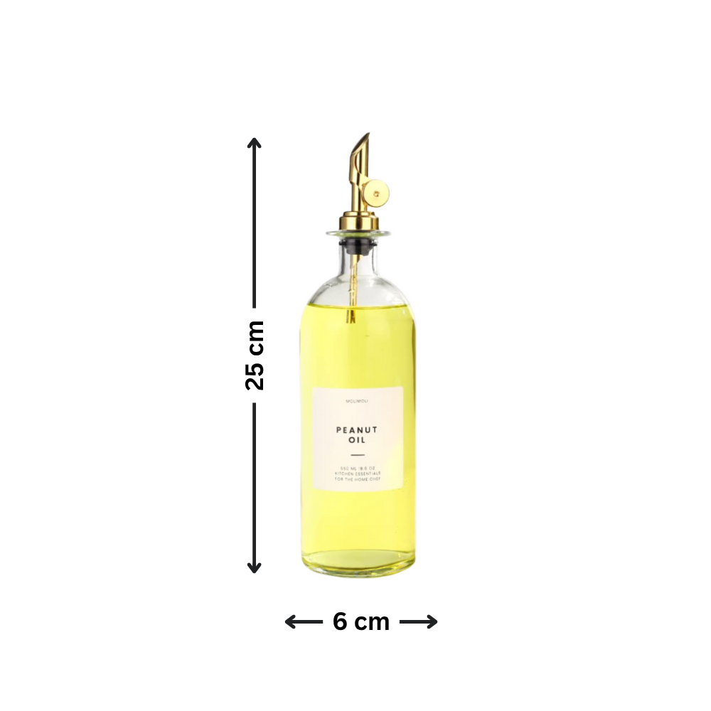 Round Glass Oil & Vinegar Bottle – 500ml Dispenser