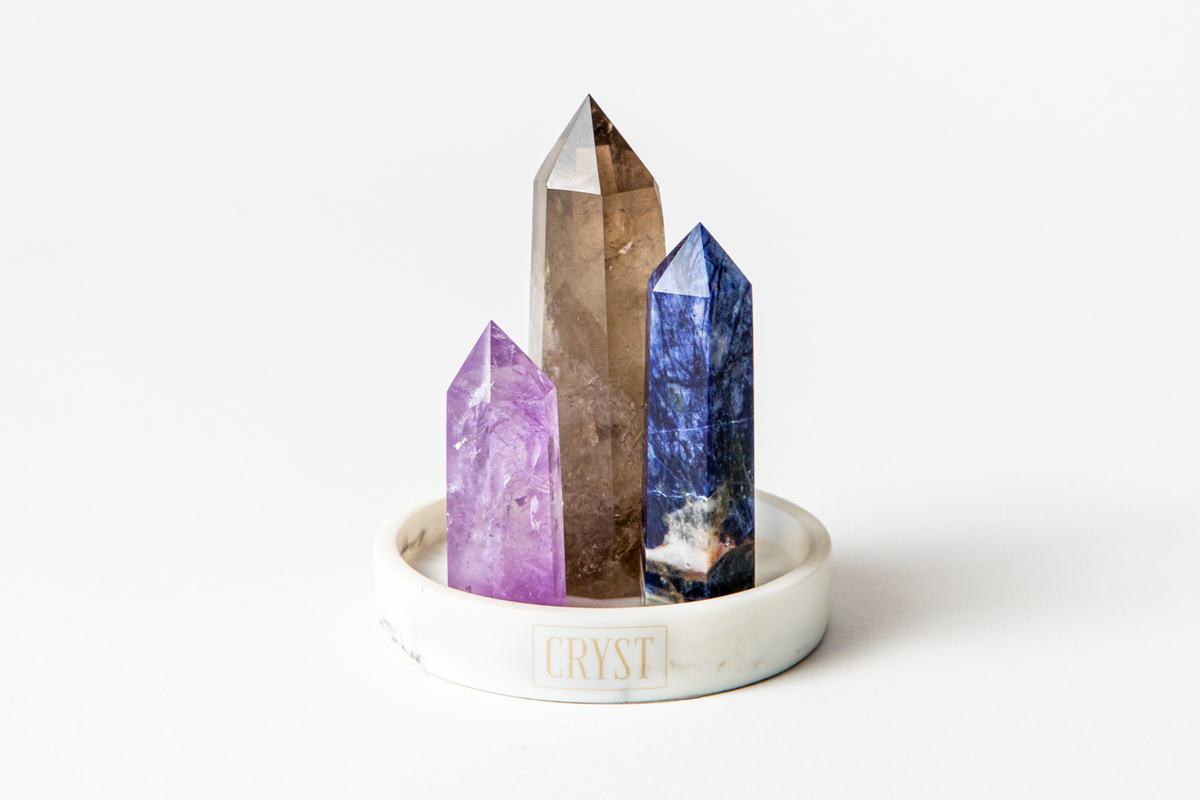 Sagittarius Crystal Trio - Smoky Quartz, Amethyst + Sodalite-2