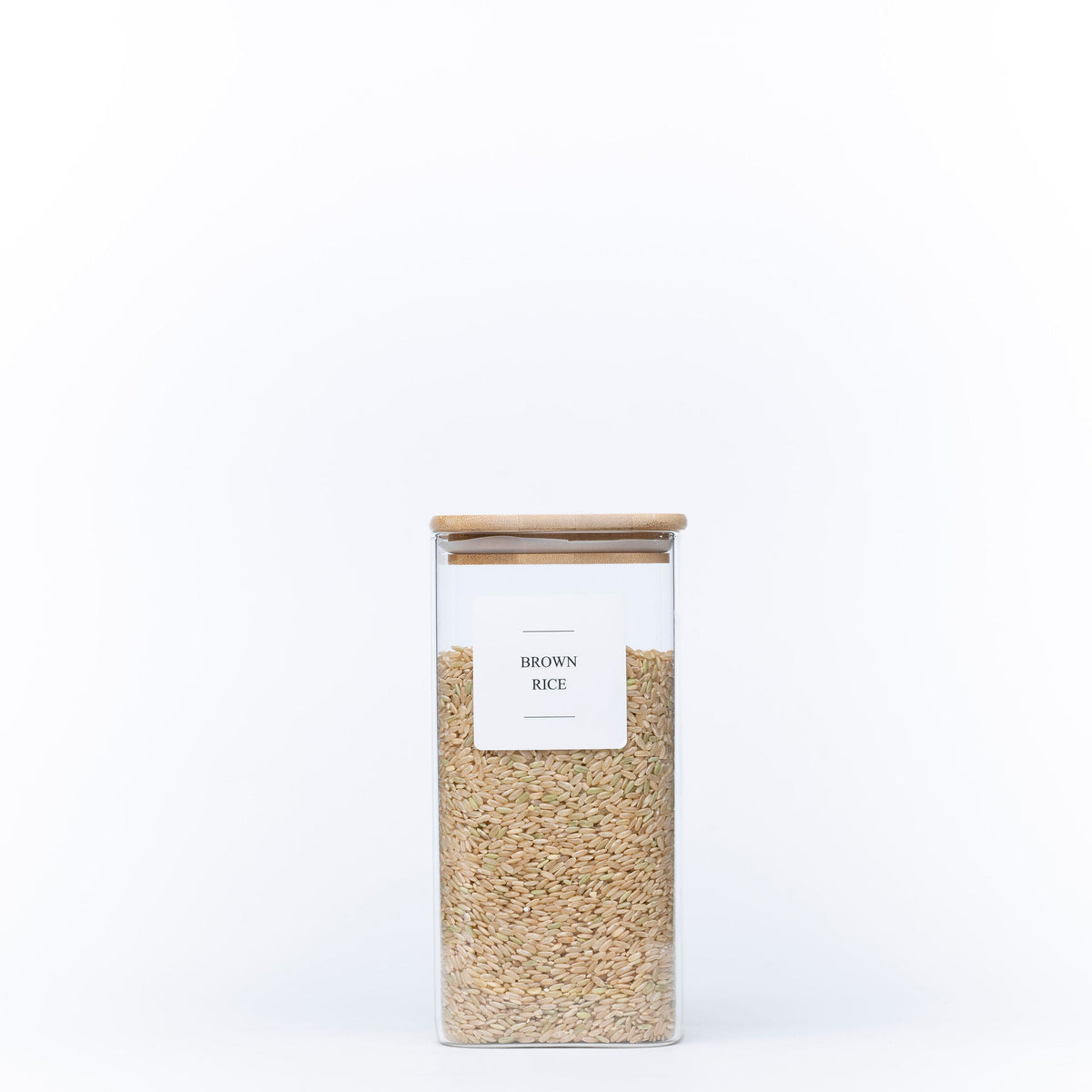 Square Glass Jar with Bamboo Lid – 1250ml