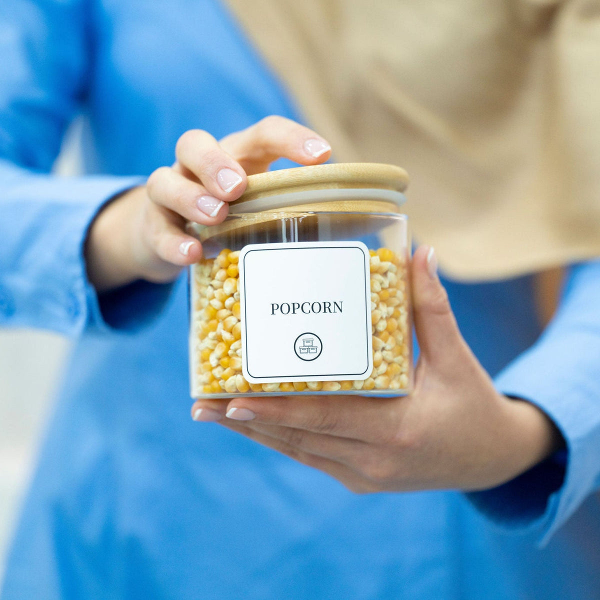 Glass Kitchen Jars with Lids, Bamboo, 8 Sizes