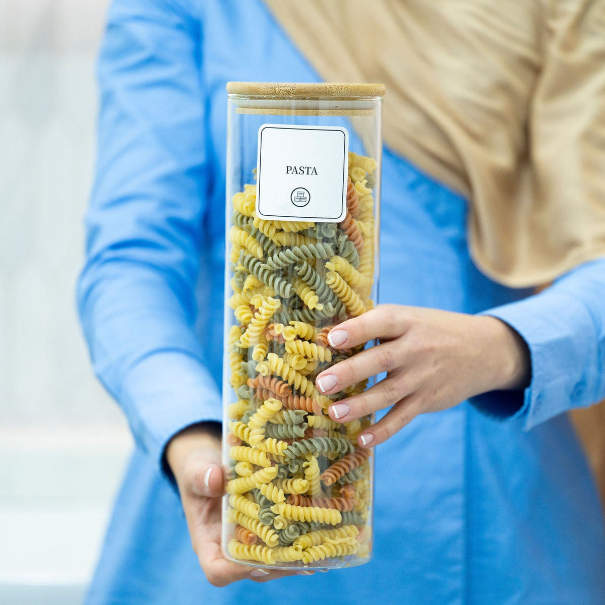 Glass Kitchen Jars with Lids, Bamboo, 8 Sizes