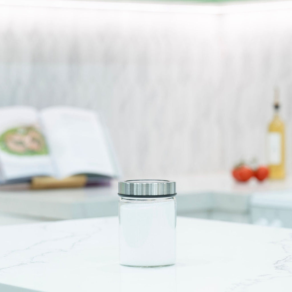 Glass Storage Jars with Lids, 750ml Stainless Steel