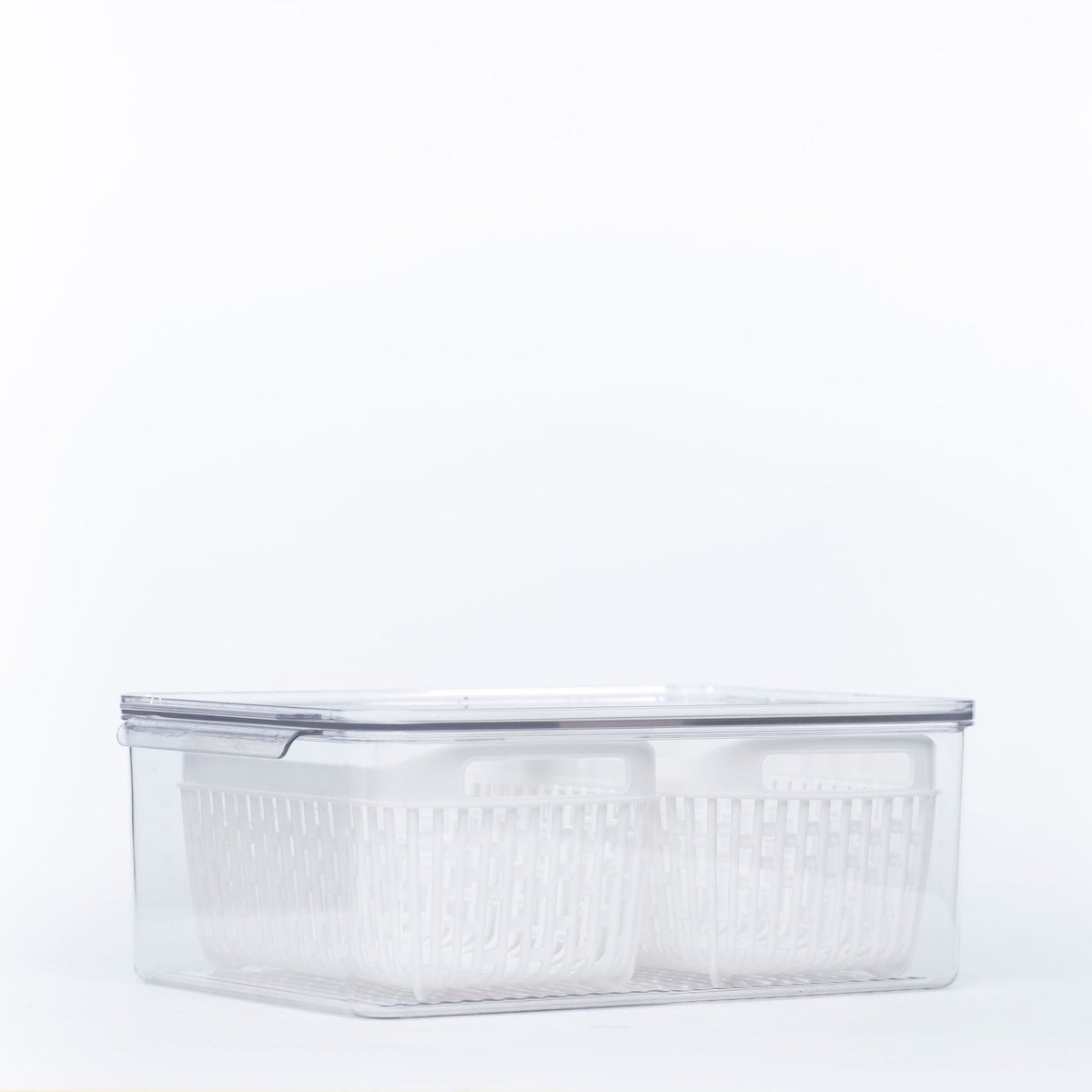 Fridge Storage Container with Double Basket