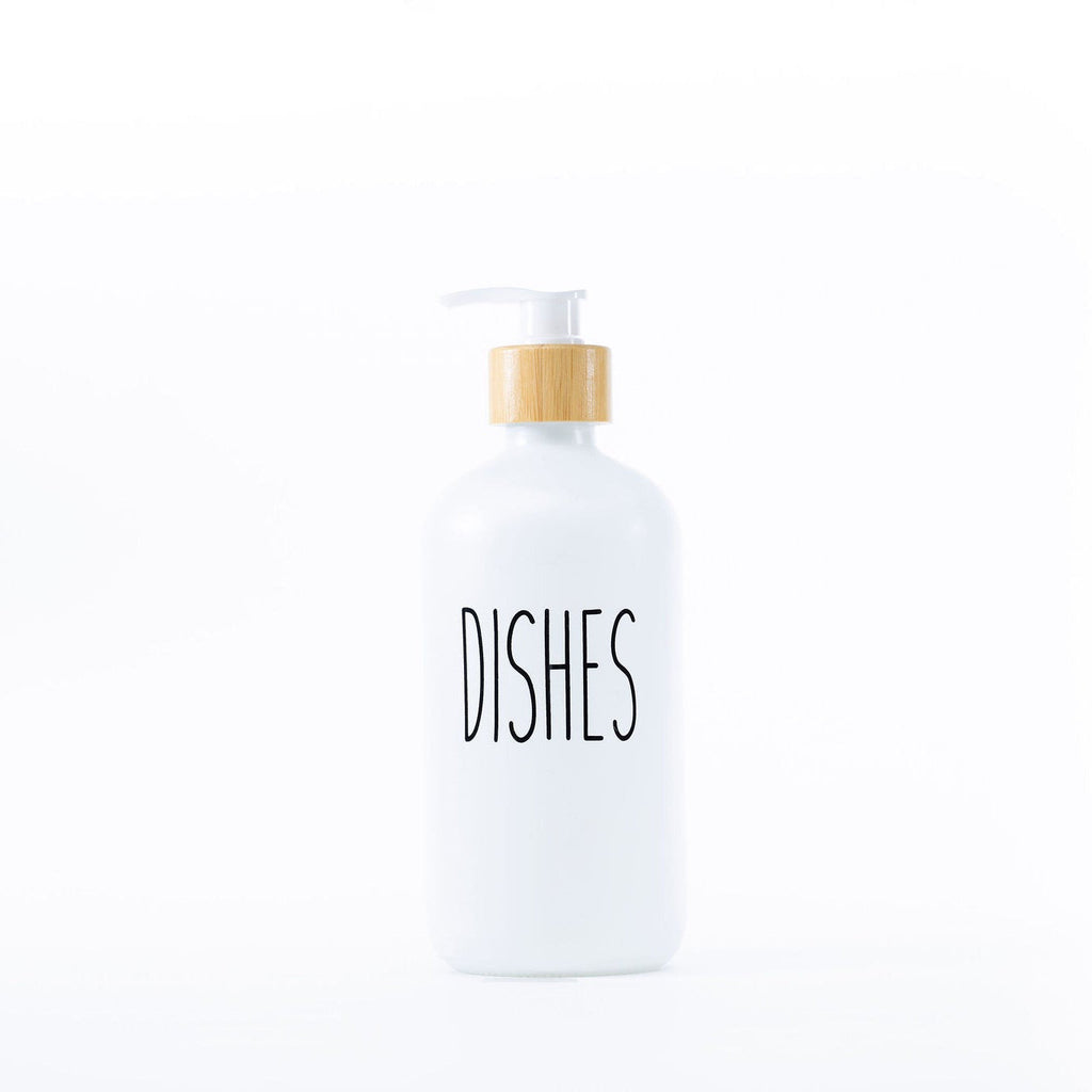 Glass Pump Bottles + Bamboo Tray – 500 ml Set