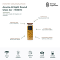 Acacia Airtight Round Glass Jar - 1500ml