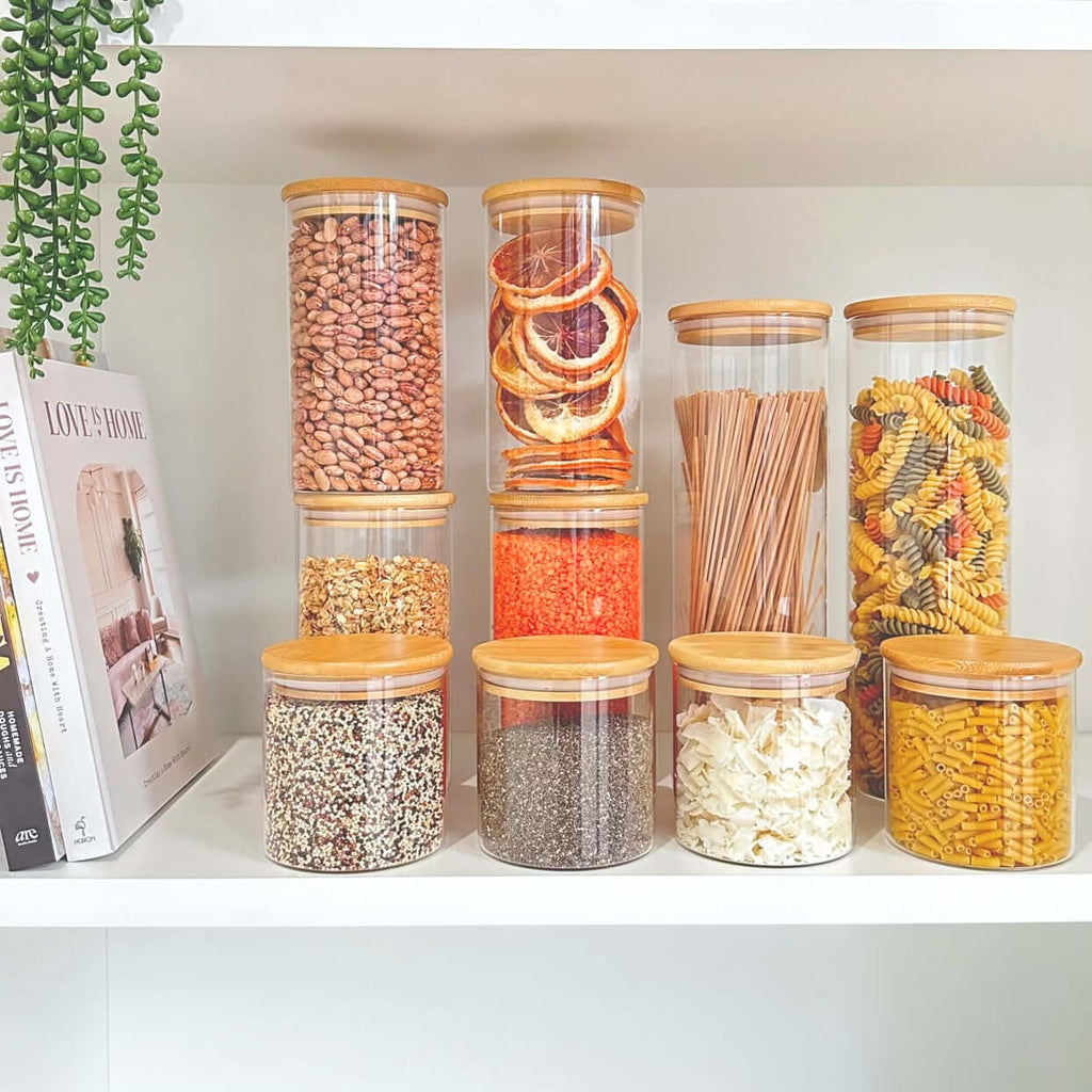 Round Glass Jar with Bamboo Lid - 700ml