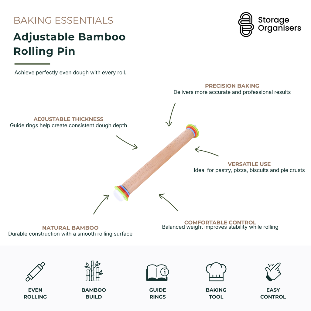 Adjustable Bamboo Rolling Pin