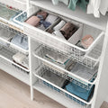 Wire Storage Basket with Slides - White