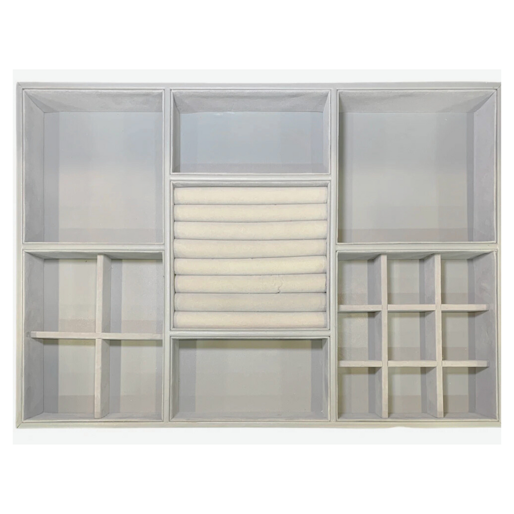 Grey Felt Jewellery & Accessory Tray 516x366x95mm