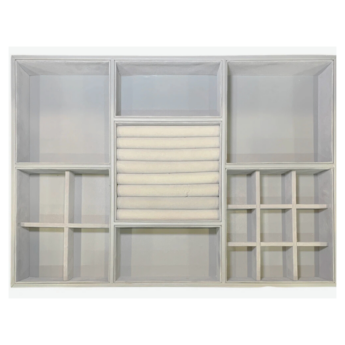 Grey Felt Jewellery & Accessory Tray 516x366x95mm