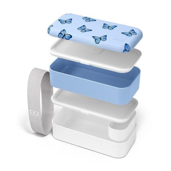Monbento Original Graphic 1L Lunch Bento Box- Blue Butterfly Blue Butterfly