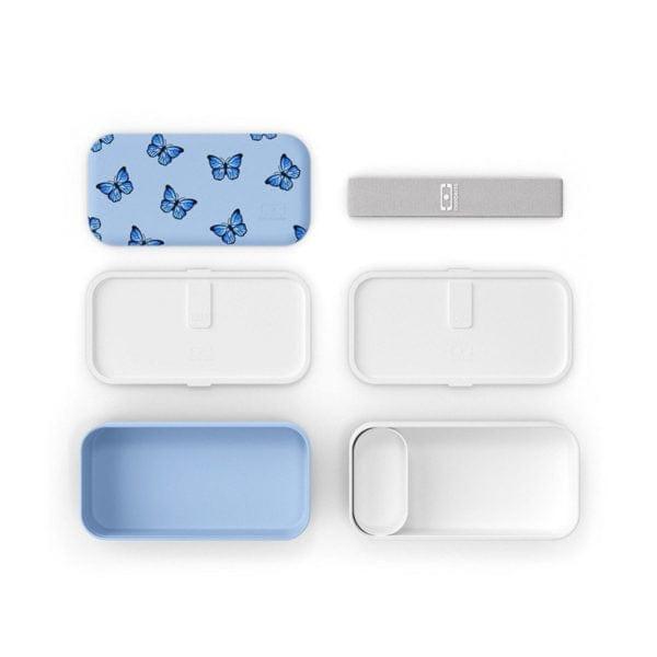 Monbento Original Graphic 1L Lunch Bento Box- Blue Butterfly Blue Butterfly