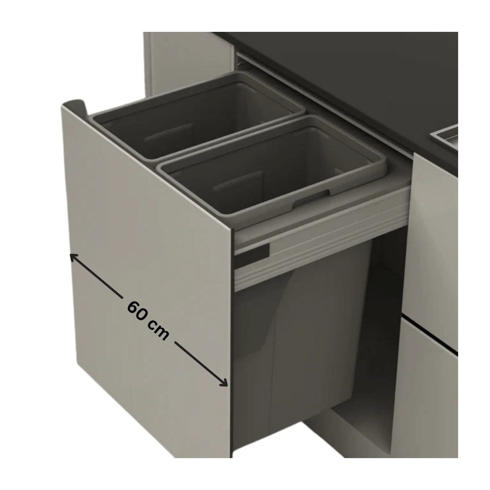 Pull-Out Kitchen Bin – 600mm Cabinet (2 × 35L)
