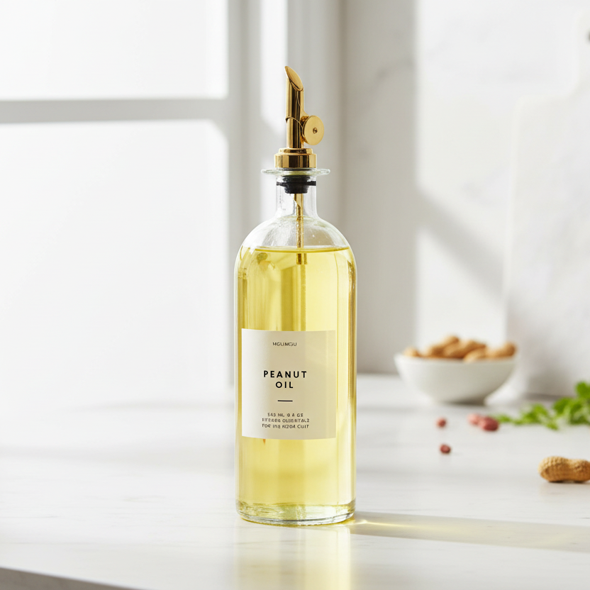Round Glass Oil & Vinegar Bottle – 500ml Dispenser